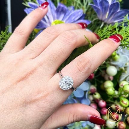 more gold jewellers 1ct oval halo diamond ring
