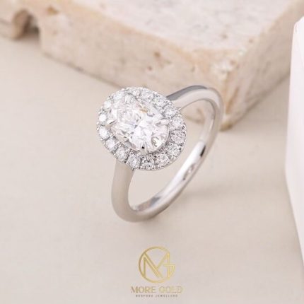 more gold jewellers 1ct oval halo diamond ring
