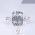 more gold jewellers emerald halo diamond ring