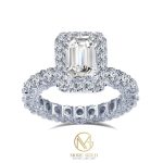 more gold jewellers emerald halo diamond ring