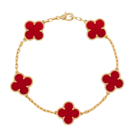 5 Clover Bracelet - Carnelian