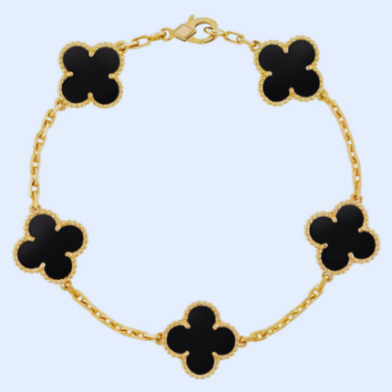5 Clover Bracelet - Onyx